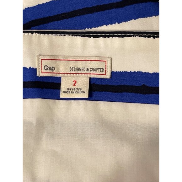Blue & White Striped Sleeveless Dress By Gap Size 2 Cotton/Spandex Blend Casual - Picture 4 of 6